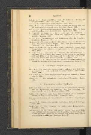 9. Verschiedene andere Epidemien.
