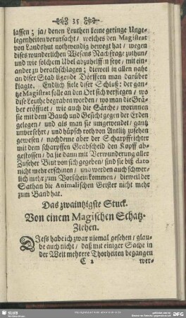 Das zwaintzigste Stuck. Von einem Magischen Schatz-Ziehen