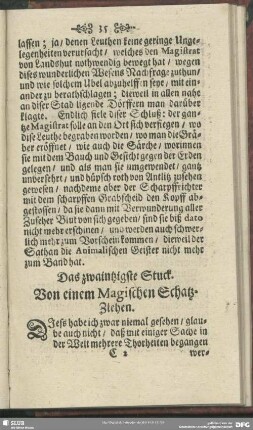 Das zwaintzigste Stuck. Von einem Magischen Schatz-Ziehen