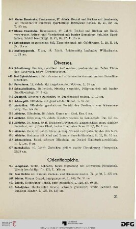Diverses (Nr. 445-458)