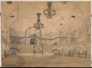 Rosengarten, Mannheim Saalbau: Perspektivische Innenansicht