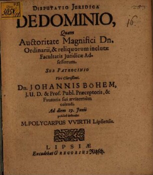 Disp. iur. de dominio