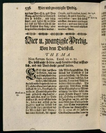 536-556, Vier u. zwantzigste Predig. Von dem Diebstall