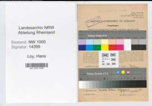 Entnazifizierung Hans Loy, geb. 30.12.1915 (Assessor)