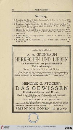 Nachtrag (Nr. 1142 - 1146)