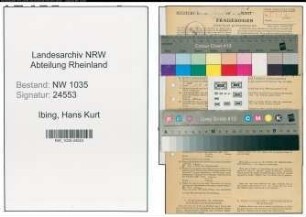 Entnazifizierung Hans Kurt Ibing , geb. 11.11.1911 (Ingenieur)