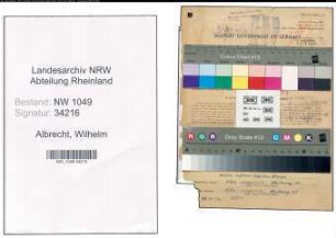 Entnazifizierung Wilhelm Albrecht , geb. 09.09.1894 (Bahnsekretaer)