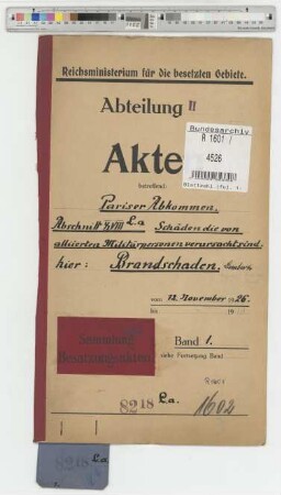 Pariser Abkommen. Abschnitt XVIII L a: Brandschäden Lamberti
