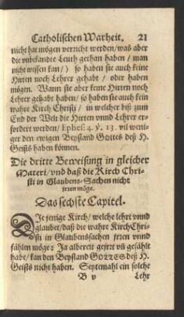Die dritte Beweisung ... Das sechste Capitel.