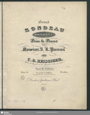Grand Rondeau brillant Pour le Piano : Oeuv. 55