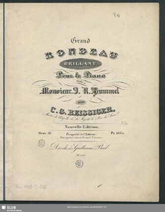 Grand Rondeau brillant Pour le Piano : Oeuv. 55