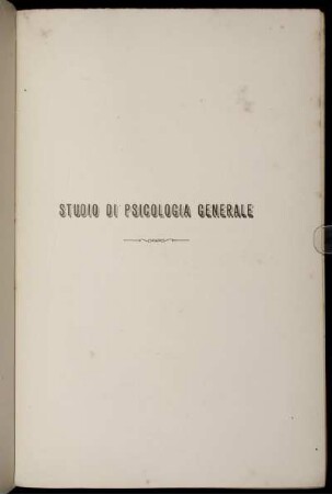 Studio Di Psicologia Generale