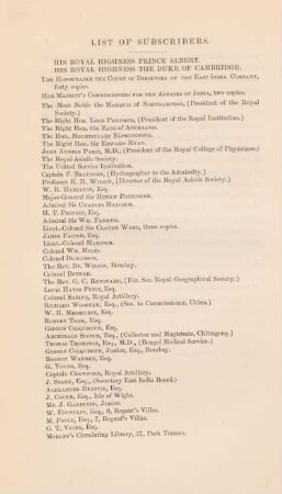 List of subscribers