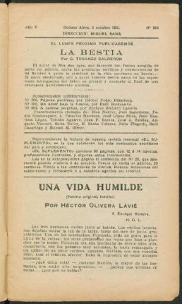 1921005203: Una vida humilde (novela origina, inédita)