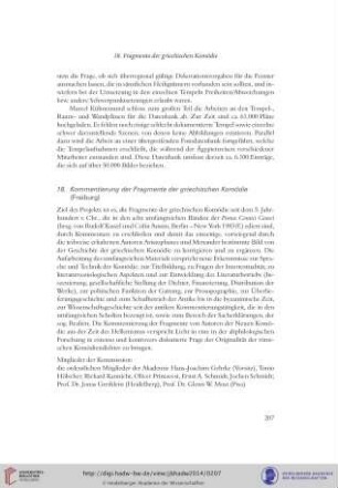 18. Kommentierung der Fragmente der griechischen Komödie (Freiburg)