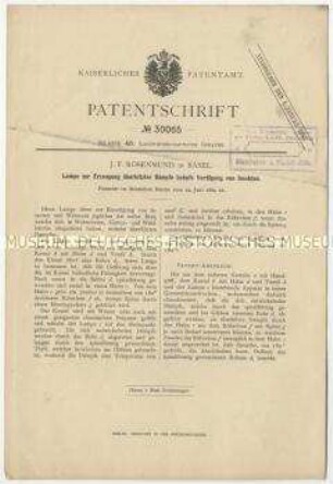 Patentschrift einer Lampe zur Erzeugung überhitzter Dämpfe behufs Vertilgung von Insekten, Patent-Nr. 30065