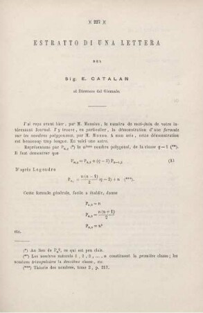Estratto di una lettera al Direttore del Giornale.
