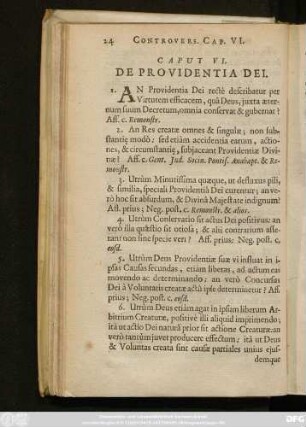 Caput VI. De Providentia Dei.