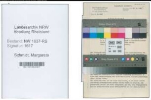 Entnazifizierung Margarete Schmidt , geb. 17.02.1907 (Studienraetin)
