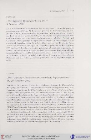 Vortrag: "Der Augsburger Religionsfriede von 1555"