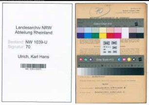 Entnazifizierung Karl Hans Ulrich , geb. 29.07.1921 (Finanzbeamter)