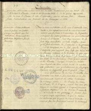 Handschrift über den Bayerischen Erbfolgekrieg 1778