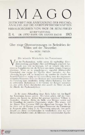 2: Über einige Übereinstimmungen im Seelenleben der Wilden und der Neurotiker, [5]