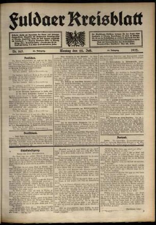 Ausgabe vom Montag, den 22. Juli 1912.