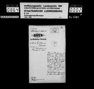Schuldenwesen der kath. Kirchenpflege Bernsfelden