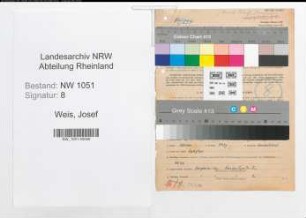 Entnazifizierung Josef Weis , geb. 27.05.1899 (Metzger)