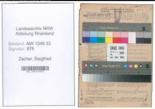 Entnazifizierung Siegfried Zacher , geb. 23.11.1915 (Lehrer)