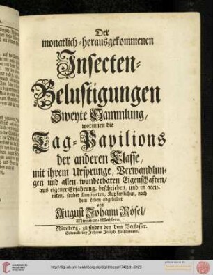Titelblatt: Tag=Papilions, Andere Klasse