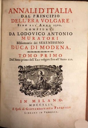 Annali d'Italia dal principio dell'era volgare sino all'anno 1500, 1. Dall'Anno primo dell'Era volgare sino all'Anno 221
