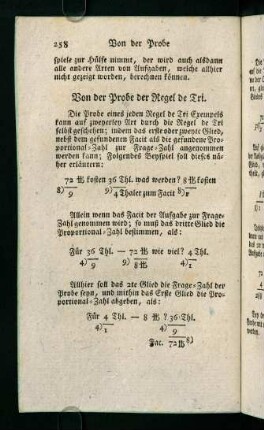 258-274, Von der Probe der Regel der Tri - Von der Regel Quinque oder Duplici