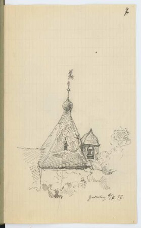 Kirche, Bonn-Bad Godesberg: Perspektivische Ansicht (aus: Skizzen- und Fotoalbum 11)