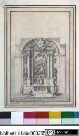 Disegni di Carlo Marchionni Architetto, e Scultore Romano, Altarentwurf für San Francesco in Pesaro