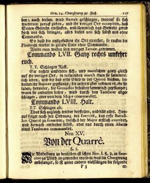 Nro. XV. Von der Quarrè.
