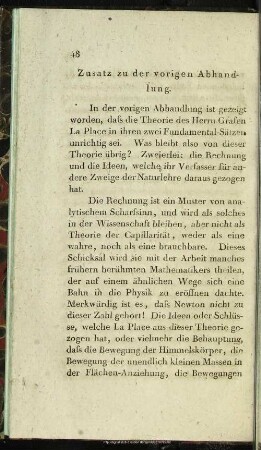 Zusatz zu der vorigen Abhandlung