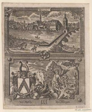 Ansicht von Grimma, Stich, 1780 : Grimme. - [Zittau] , [1780]. - 1 Kunstblatt : Stich ; Gesamtgr. 15 x 18 cm
