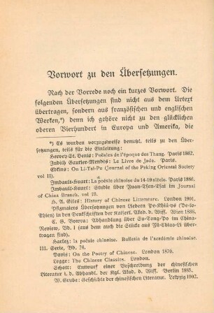 Vorwort zu den Übersetzungen