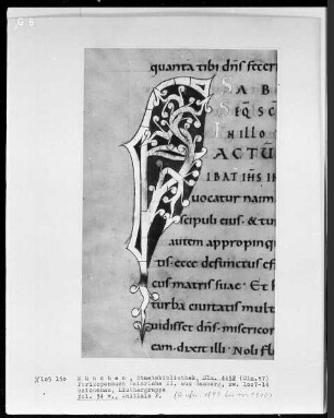 Perikopenbuch Kaiser Heinrichs II. für den Bamberger Dom — Initiale F, Folio 34verso