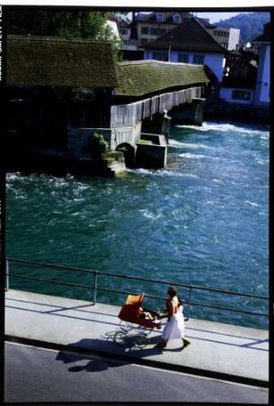Luzern: Knick der Spreuerbrücke, von oben