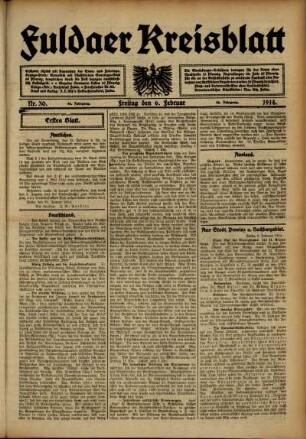 Ausgabe vom Freitag, den 06. Februar 1914.