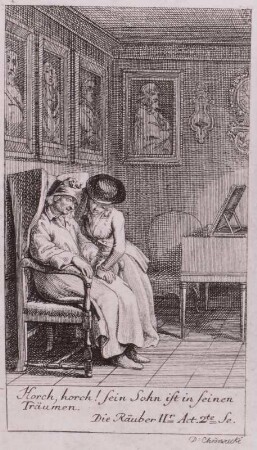 Illustration zu Schiller "Die Räuber", Blatt 1 (2. Akt, 2. Szene)