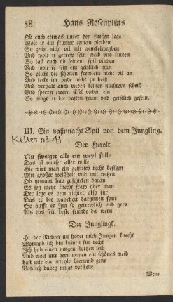 III. Ein vaßnnacht Spil von dem Jungling.