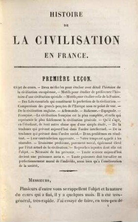 Histoire de la civilisation en France : depuis la chute de l'empire romain. 1
