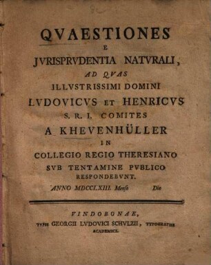 Quaestiones e iurisprudentia naturali