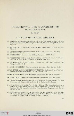 Alte Graphik und Bücher (Nr. 594-629)
