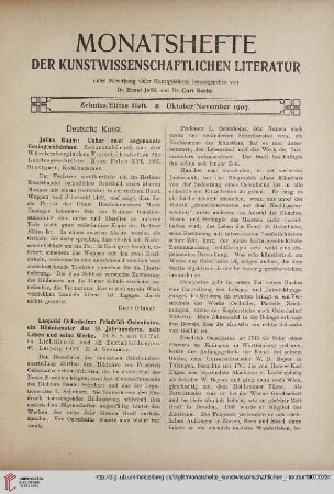 Zehntes/Elftes Heft (Oktober/November 1907)