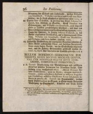 96-119, Bellum Bohemico-Germanicum per Triginta Annos MDCXVIII-MDCXLVIII Gestum [...]. - Acta Hutteniana, Vogelspergeriana, Grumbachiana, etc.